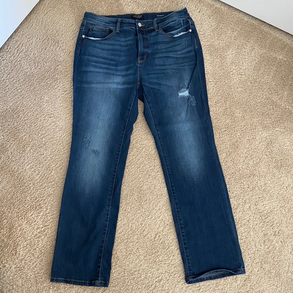 SOFT Dark Wash Distressed Women’s Jeans